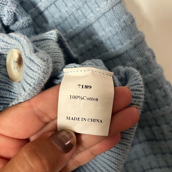 Light blue Textured Cardigan - Picture 4 of 5